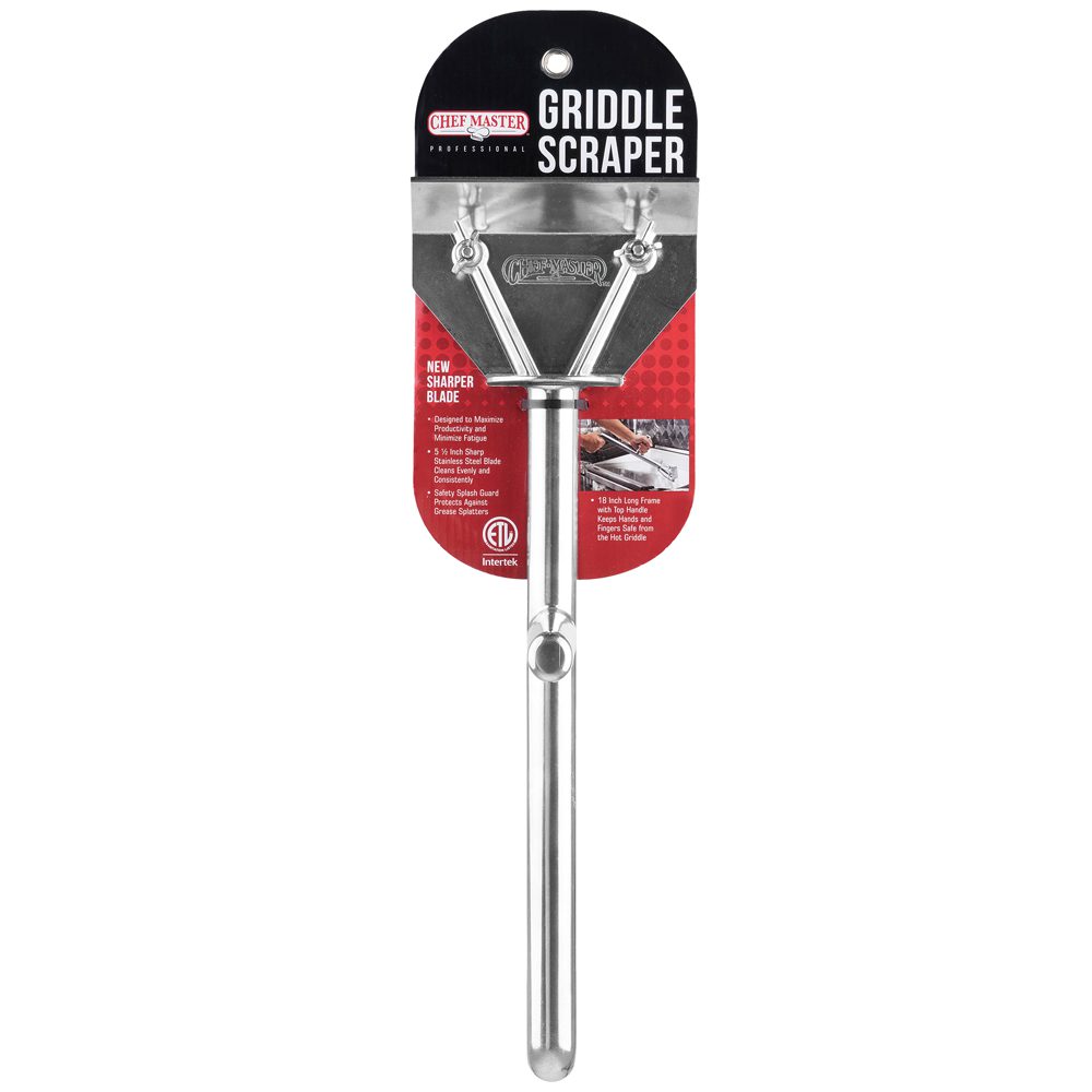 Chef Master 90002 Premium Griddle Scraper with Splash Guard 5-1/2"