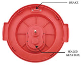 Chef Master 90005 Premium Plastic Manual Salad Dryer / Spinner with Brake 5 gal. - Red
