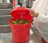 Chef Master 90012 Premium Plastic Manual Salad Dryer / Spinner with Brake 2-1/2 gal. - Red