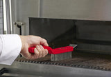 Chef Master 90044 Handheld Grill Brush with Scraper Blade & Plastic Handle 10-1/2" - Red