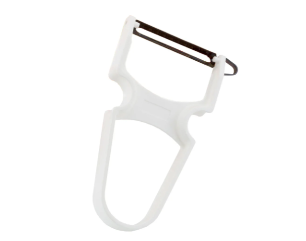 Dexter-Russell 91500 Basics Swiss Peeler with White Plastic Handle - 12/Case