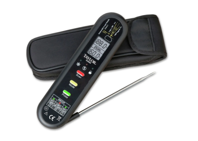 Taylor 9306N Dual Temp HACCP Digital Infrared Thermometer with Folding Thermocouple Probe - (-67 to 572 Degrees F) - 2/Case