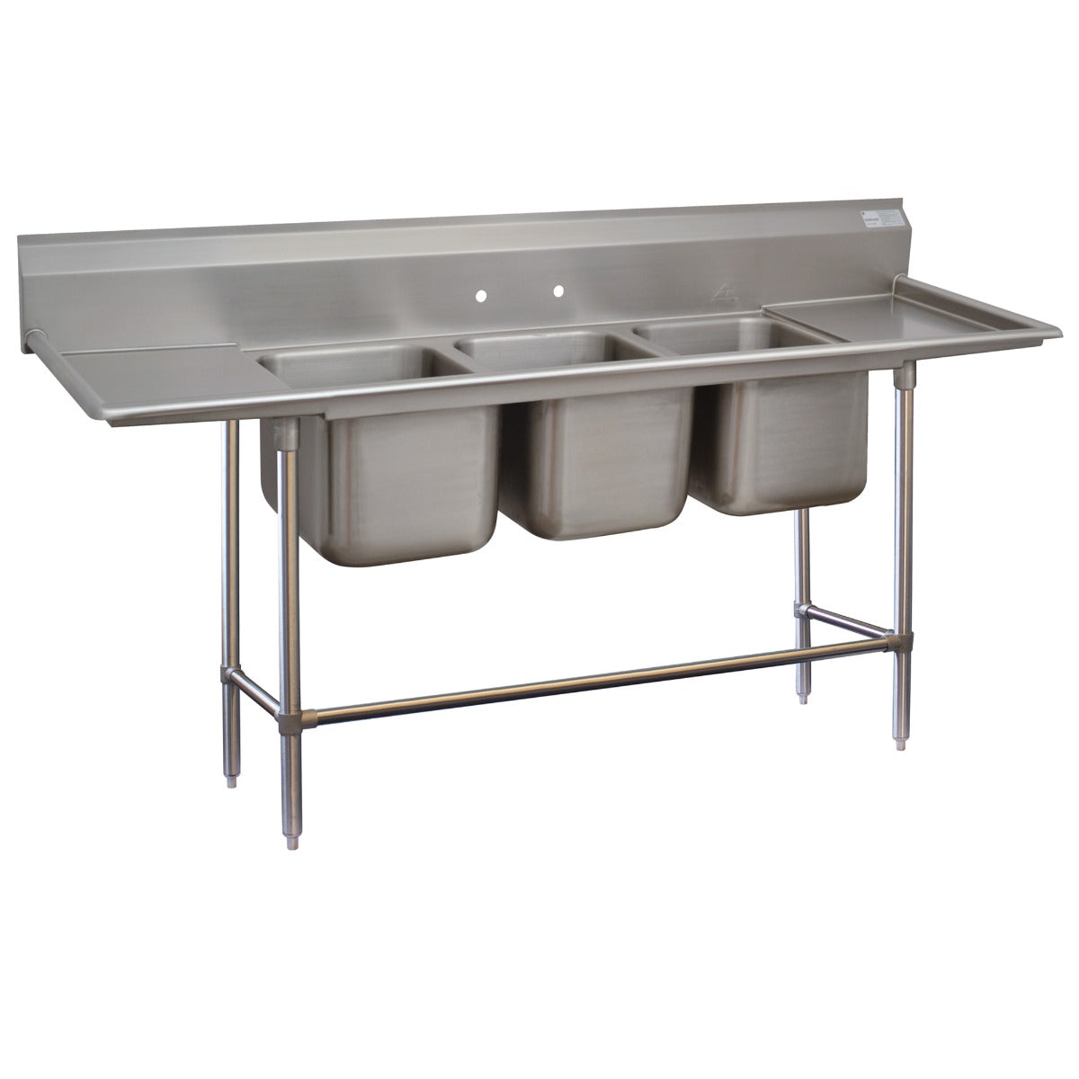 Advance Tabco 94-23-60-18RL Regaline Stainless Steel 3-Compartment Sink 103" with 20"F/B x 20"W x 14" Deep Bowls - Left/Right Drainboards