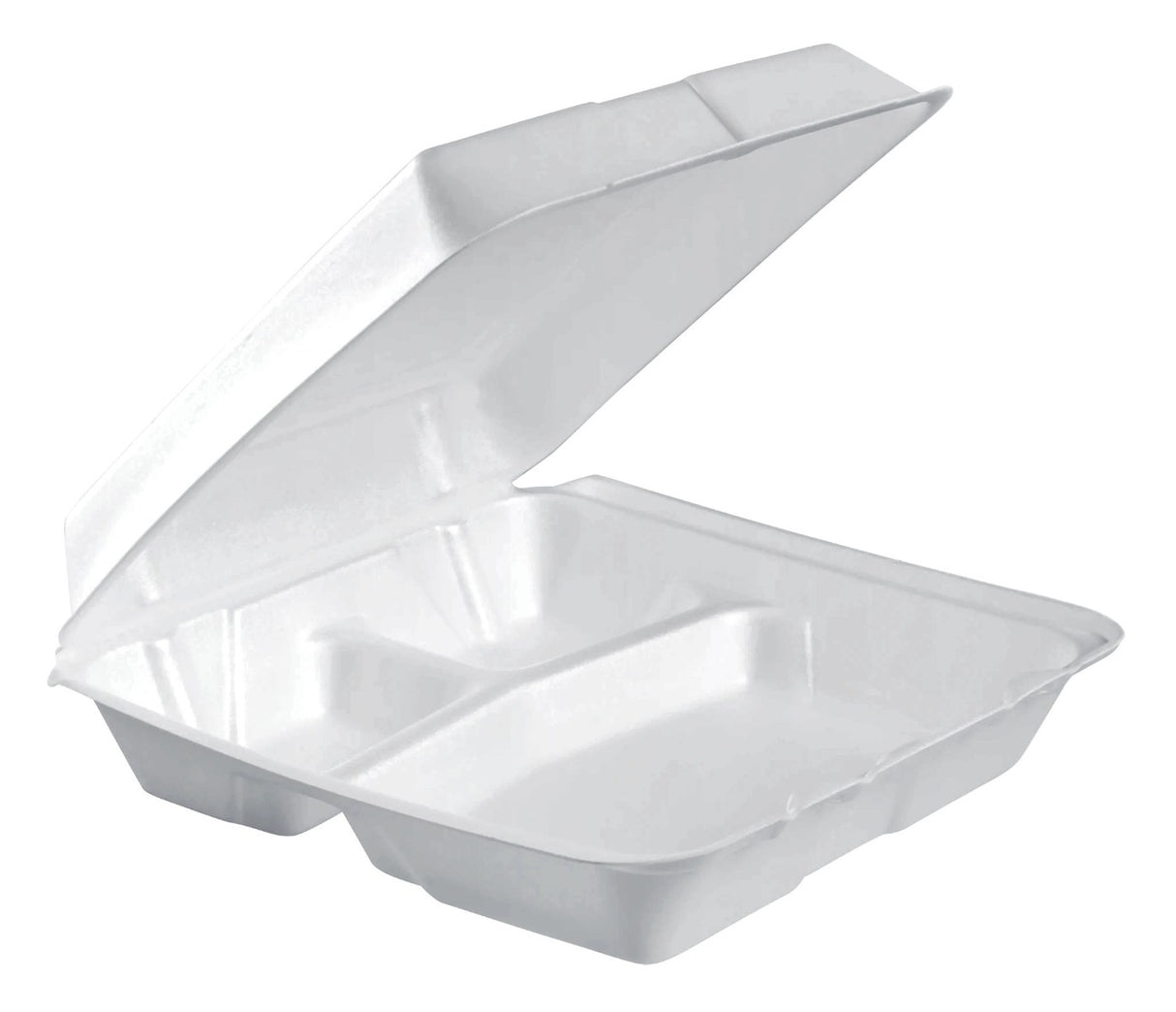 Dart 95HT3R 3 Comp Foam Hinged Container 9-1/2" (Case of 200) Restaurant Disposable Container