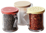 Cambro 96SKRC135 Camwear Polycarbonate Shaker/Dredge with Handle & Yellow Lid for Cheese 10 oz. - Clear