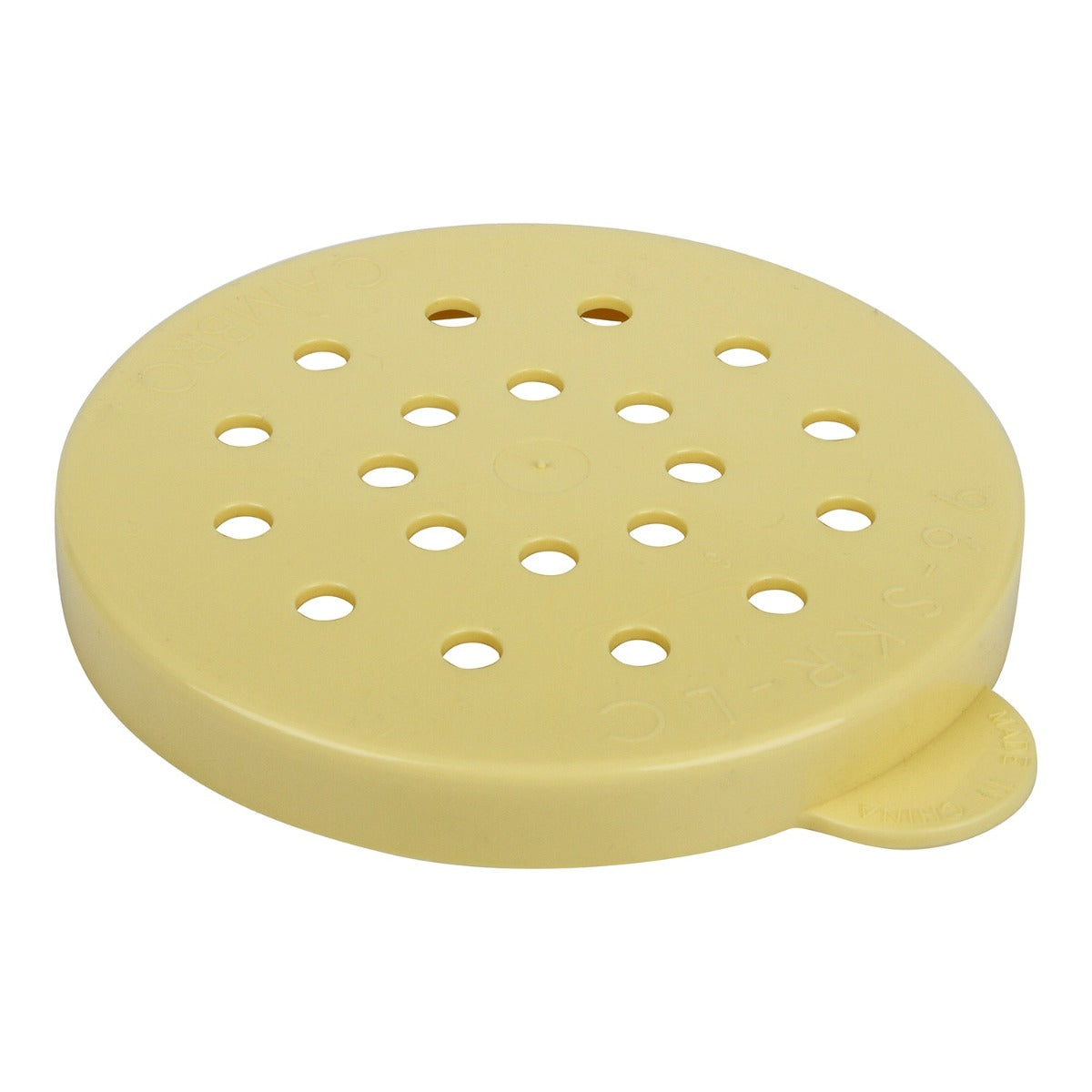Cambro 96SKRC135 Camwear Polycarbonate Shaker/Dredge with Handle & Yellow Lid for Cheese 10 oz. - Clear