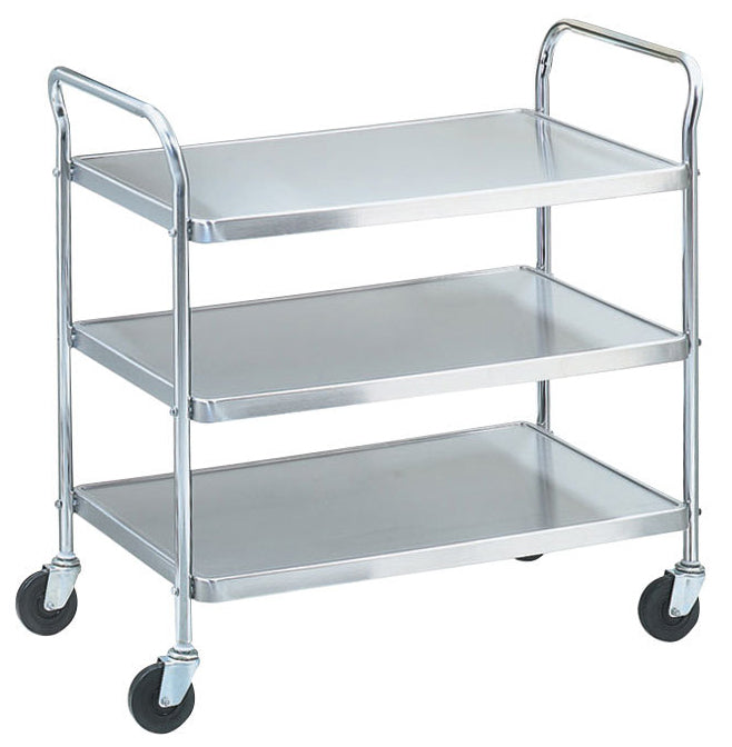 Vollrath 97105 400 lb. 3 Shelf Utility Cart / Bus Cart 36-1/2"H - Chrome Plated
