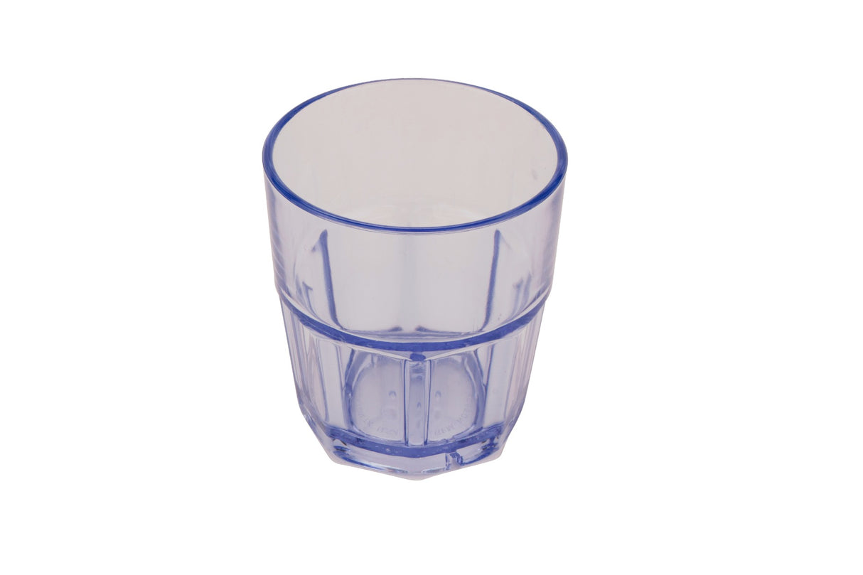 GET 9907-1-BL Bahama SAN Plastic Stackable Paneled Rocks Tumbler 7 oz. - Blue - 72/Case