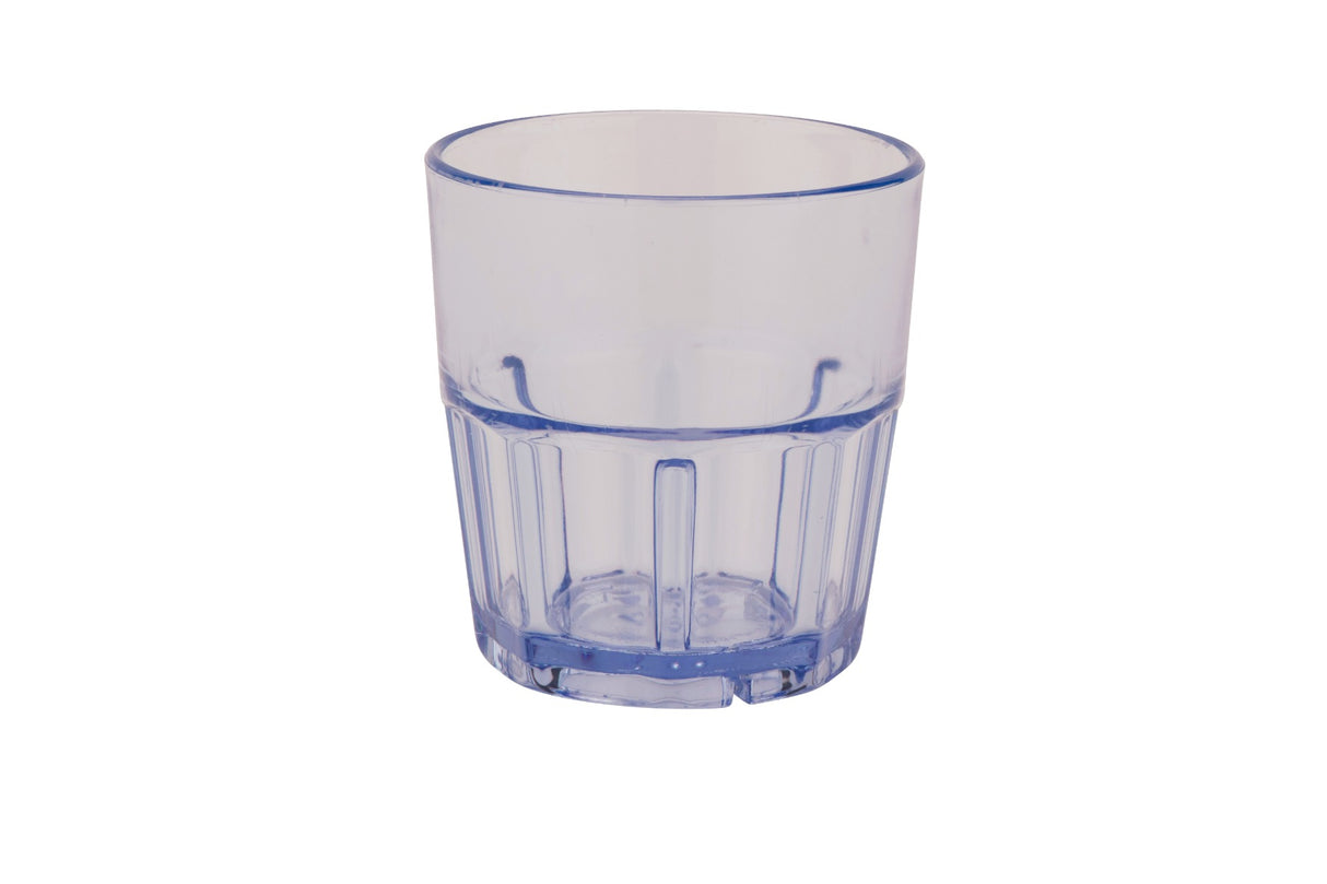 GET 9907-1-BL Bahama SAN Plastic Stackable Paneled Rocks Tumbler 7 oz. - Blue - 72/Case