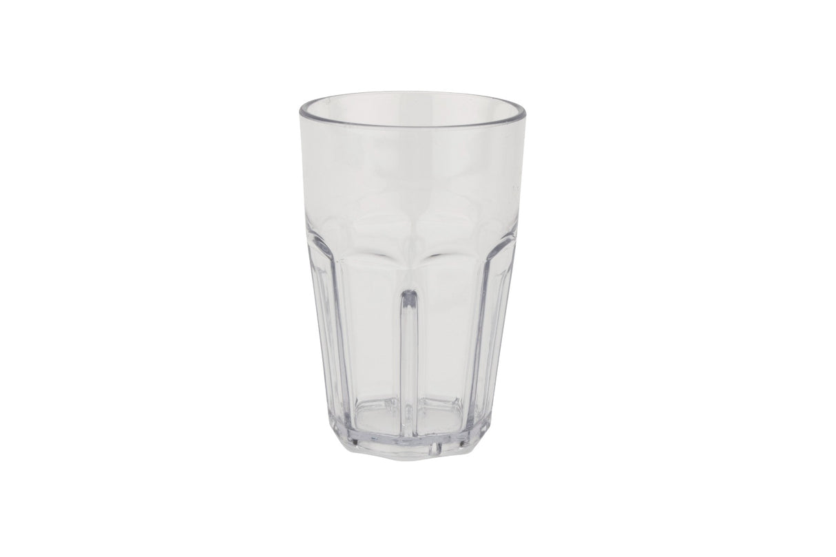 GET 9910-1-CL Bahama SAN Plastic Stackable Paneled Double Rock Tumbler 10 oz. - 24/Case