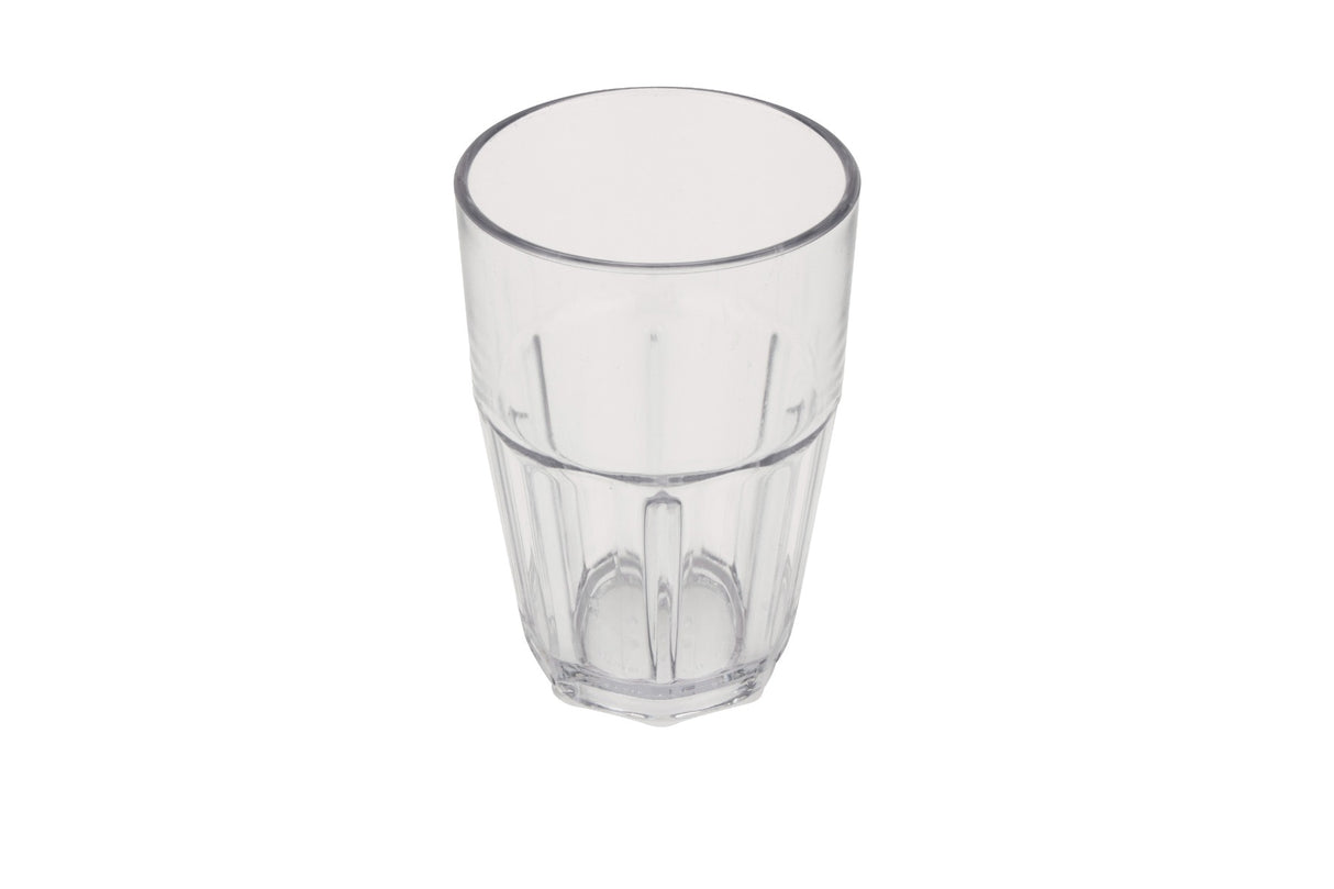GET 9914-1-CL Bahama SAN Plastic Stackable Paneled Double Rock Tumbler 14 oz. - Clear - 24/Case