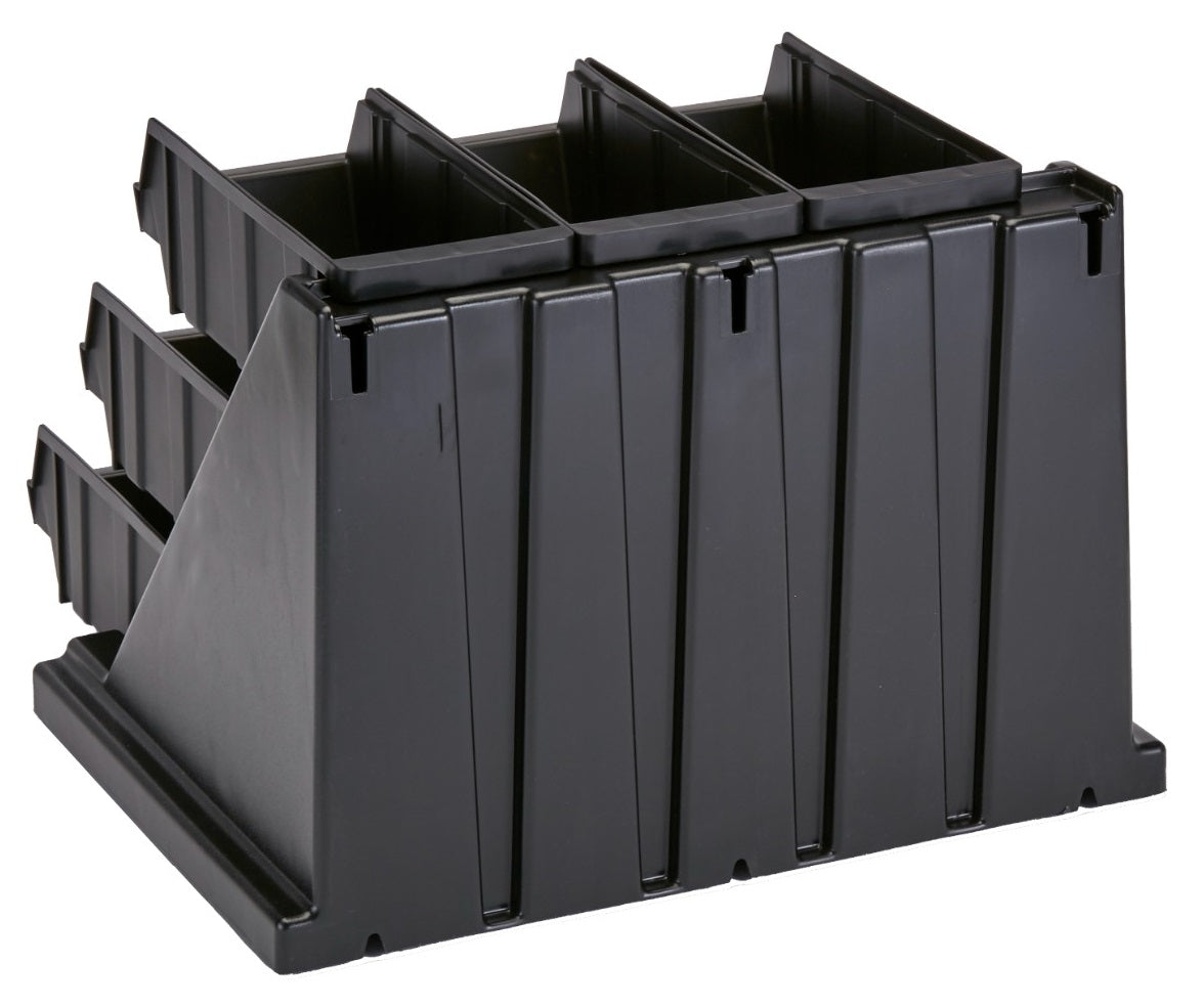 Cambro 9RS9110 Versa Condiment Organizer Rack with 9 Bins - Black