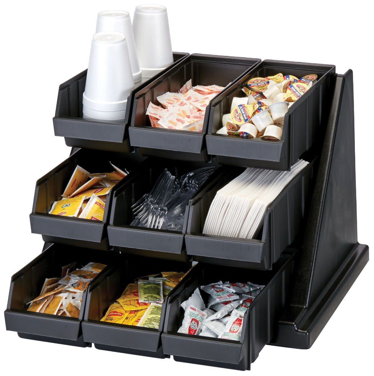 Cambro 9RS9110 Versa Condiment Organizer Rack with 9 Bins - Black