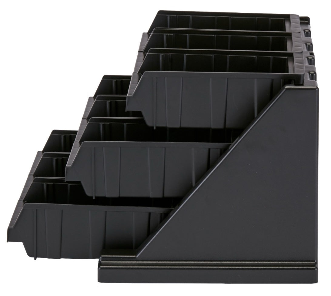 Cambro 9RS9110 Versa Condiment Organizer Rack with 9 Bins - Black