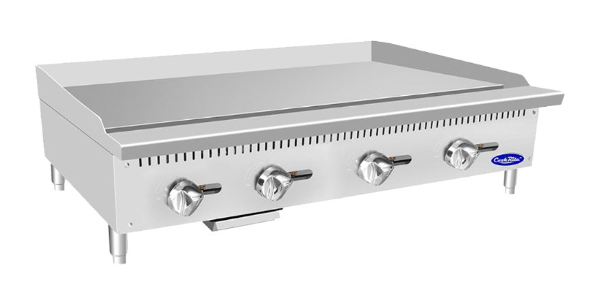 Atosa ATMG-48 CookRite Countertop Heavy-Duty Gas Griddle with 4 Burners, Steel Plate & Manual Control 48" - 120,000 BTU