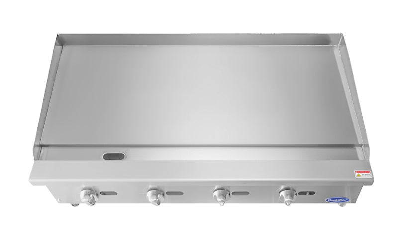Atosa ATMG-48 CookRite Countertop Heavy-Duty Gas Griddle with 4 Burners, Steel Plate & Manual Control 48" - 120,000 BTU