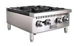Adcraft BDCTH-24 Black Diamond Countertop Heavy Duty Natural Gas Hotplate with 4 Burners 24" - 100,000 BTU