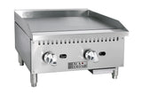 Adcraft BDECTG-24/NG Black Diamond Countertop Standard Natural Gas Griddle with 2 Burners 24" - 60,000 BTU