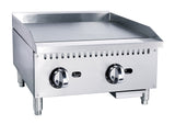Adcraft BDECTG-24/NG Black Diamond Countertop Standard Natural Gas Griddle with 2 Burners 24" - 60,000 BTU