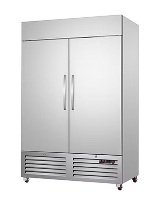 Sub-Equip C-54BR Stainless Steel 2-Section 2 Solid Door Reach-In Refrigerator 54" - 115v