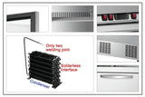 Sub-Equip C-54BR Stainless Steel 2-Section 2 Solid Door Reach-In Refrigerator 54" - 115v