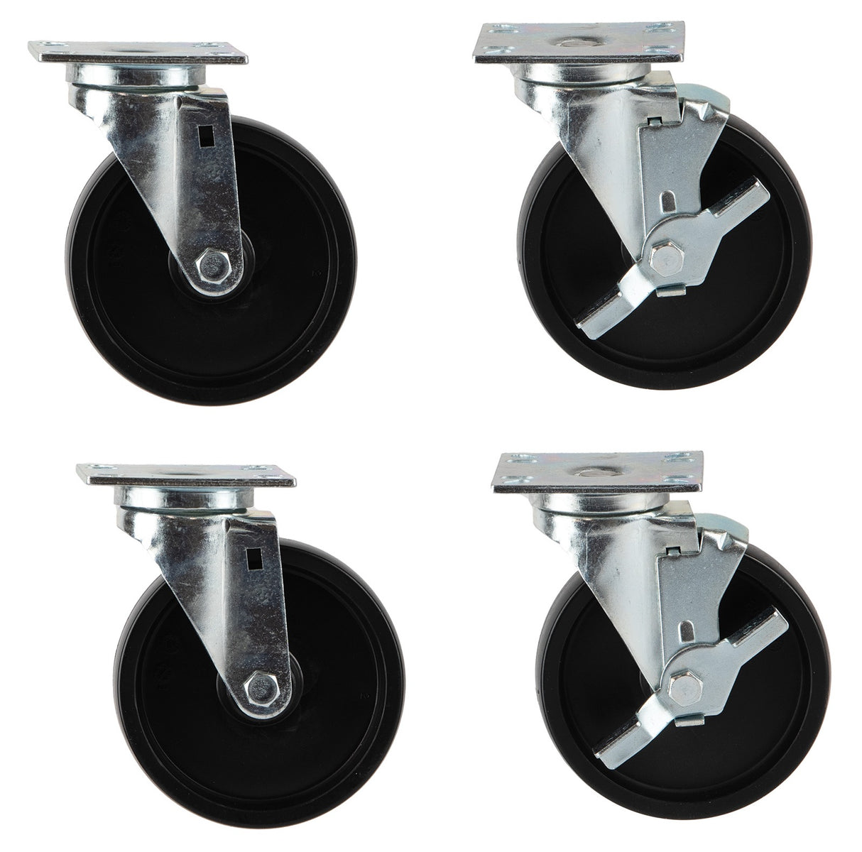 Vulcan CASTERS-RR4 Swivel Plate Casters 5" - for 24", 36", 48" & 60" Ovens - 4/set (2 w/ Brakes)