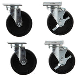 Vulcan CASTERS-RR4 Swivel Plate Casters 5" - for 24", 36", 48" & 60" Ovens - 4/set (2 w/ Brakes)