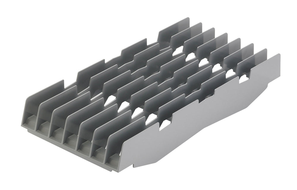 Cambro CSDR73151 Camshelving 7-Slot Vertical Drying & Storage Cradle / Drying Rack for Trays - Soft Gray - 3/Case