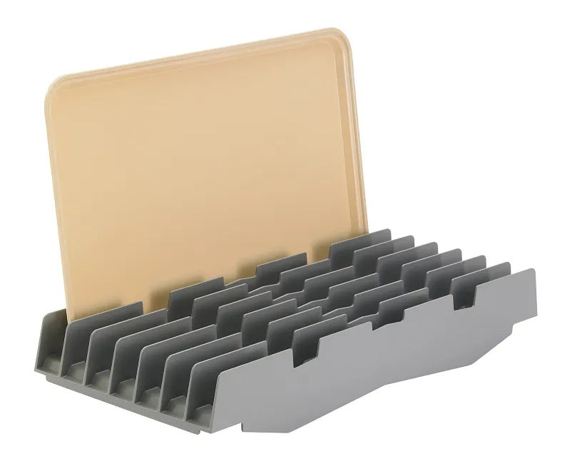 Cambro CSDR73151 Camshelving 7-Slot Vertical Drying & Storage Cradle / Drying Rack for Trays - Soft Gray - 3/Case