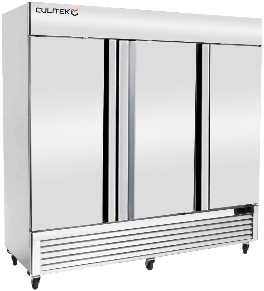R3SS 3 section commercial reach in refrigerator stainless steel