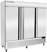 R3SS 3 section commercial reach in refrigerator stainless steel