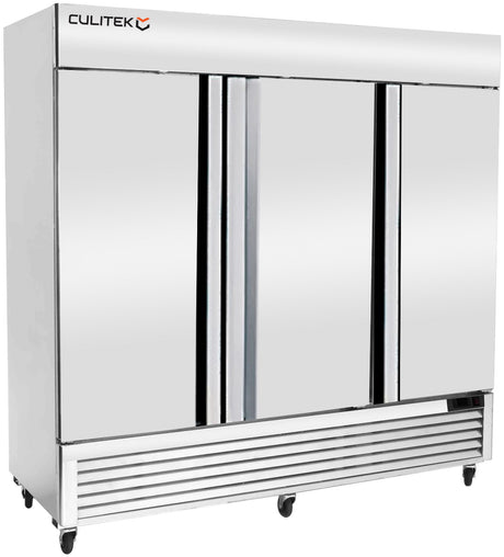 R3SS 3 section commercial reach in refrigerator stainless steel