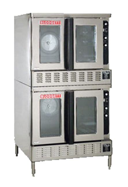 Blodgett DFG-200 DBL Double-Deck Full Size Bakery Depth Dual Flow Natural Gas Convection Oven with Solid State Infinite Controls - 120,000 BTU