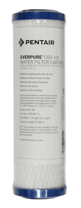 Everpure EV910817 CG5-10S 10" Drop-In Replacement Water Filter Cartridge - 5 Micron Rating and 1.67 GPM