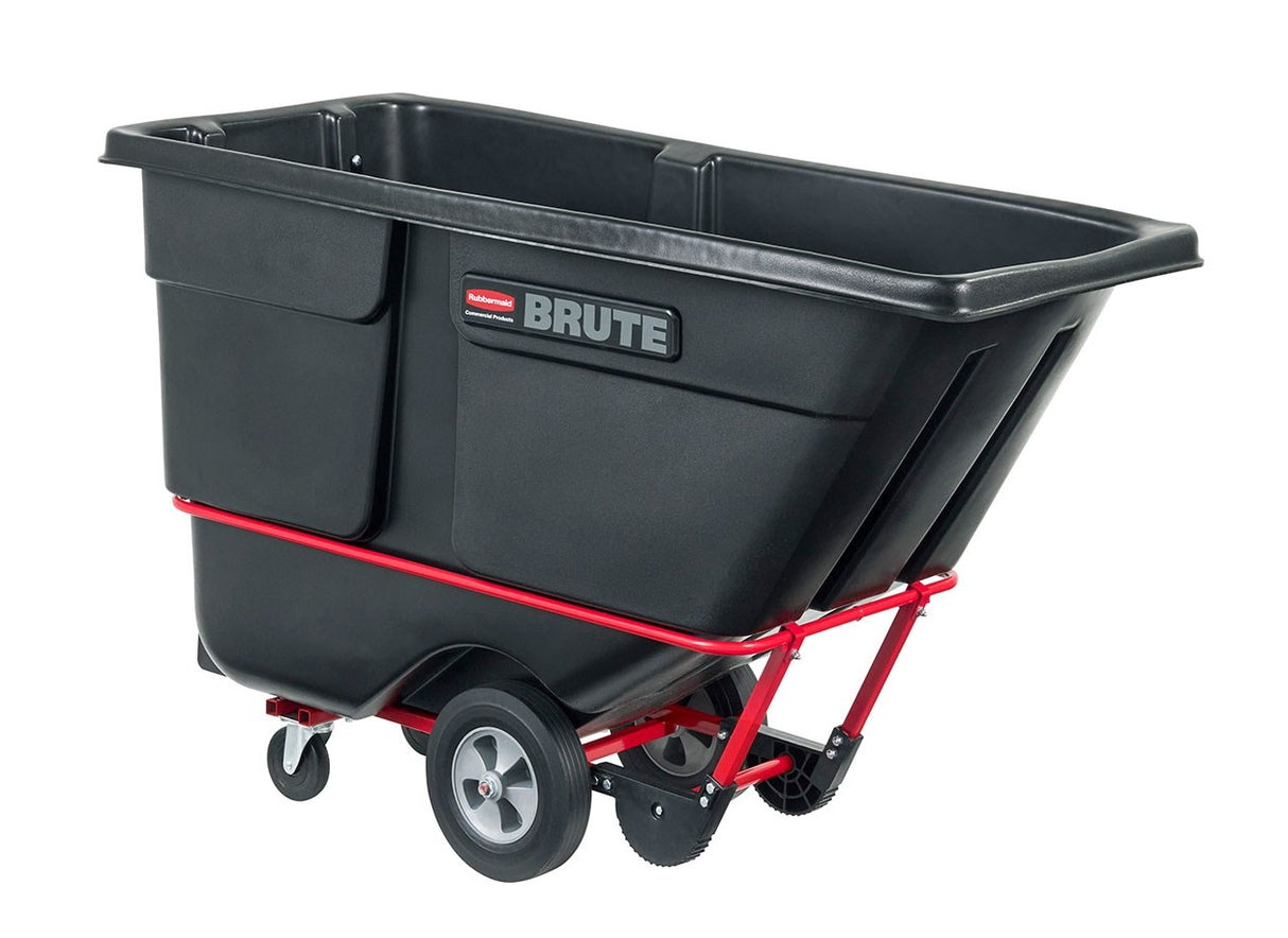 Rubbermaid FG131500BLA Rotomolded Open Top Utility Duty Tilt Truck / Trash Cart - Black - 1 cu. yd. (1250 lb. Capacity)