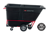 Rubbermaid FG131500BLA Rotomolded Open Top Utility Duty Tilt Truck / Trash Cart - Black - 1 cu. yd. (1250 lb. Capacity)