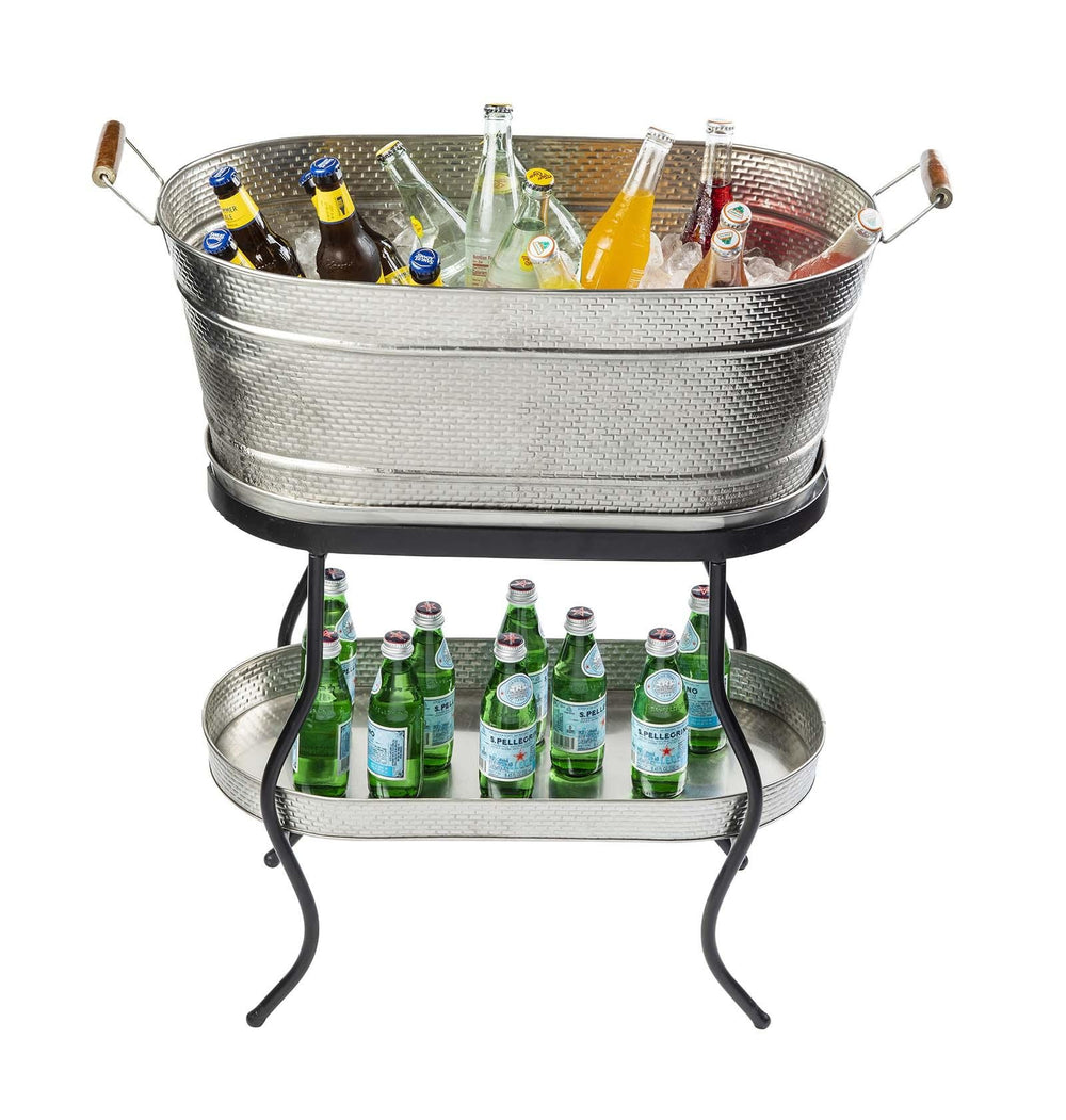 TableCraft GTSS2313 Brickhouse Stainless Steel Oval Beverage Tub 27-1/2" x 15" x 10-3/4" - 12-3/4 gal.
