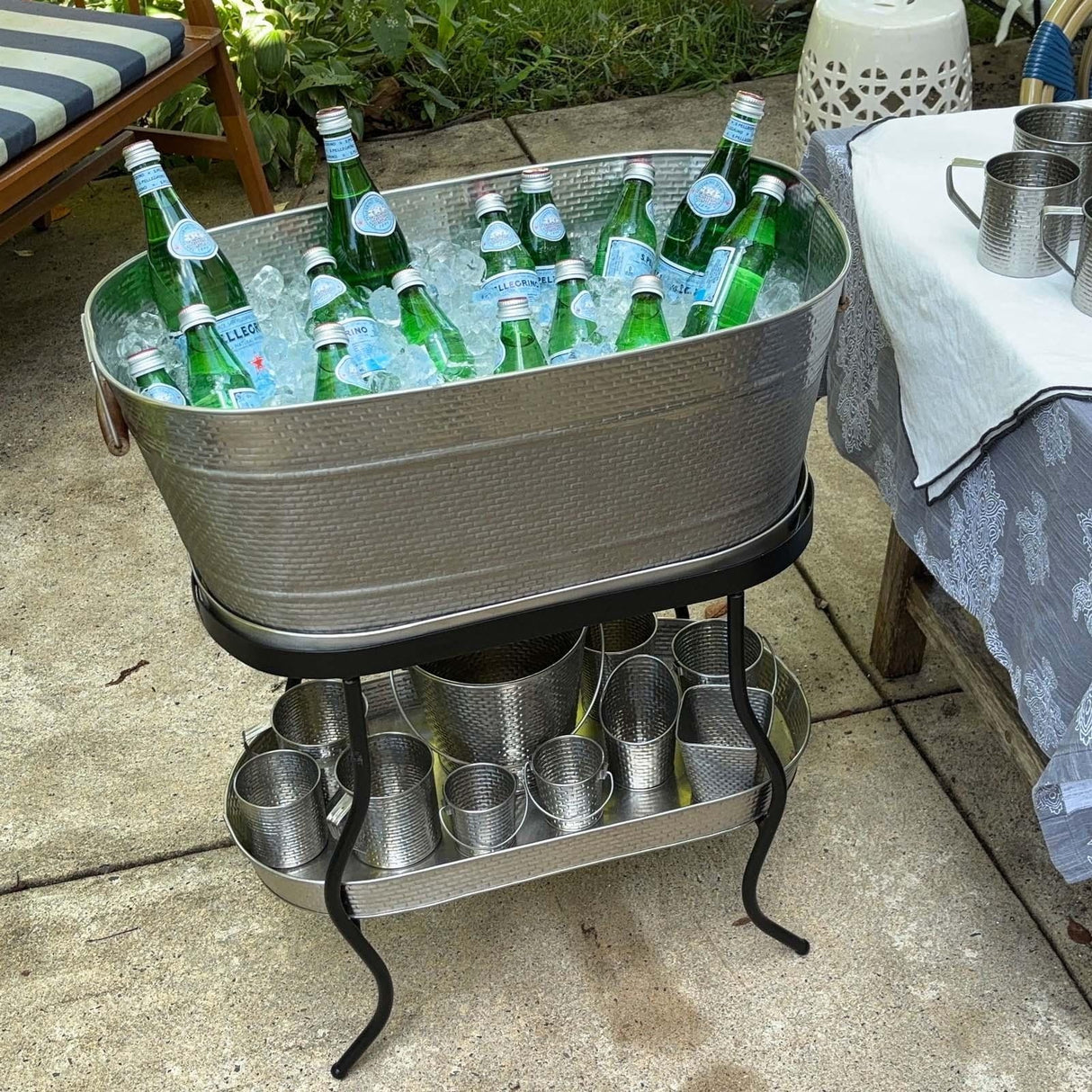 TableCraft GTSS2313 Brickhouse Stainless Steel Oval Beverage Tub 27-1/2" x 15" x 10-3/4" - 12-3/4 gal.