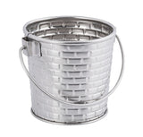 TableCraft GTSS33 Brickhouse Stainless Steel Small Round Serving Pail with Handle 3" dia. x 3-1/4"H - 9 oz. -  12/Case