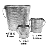 TableCraft GTSS33 Brickhouse Stainless Steel Small Round Serving Pail with Handle 3" dia. x 3-1/4"H - 9 oz. -  12/Case