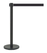 AARCO HBK-10BK Form-A-Line System Crowd Control Stanchion 40"H with 10' Black Retractable Belt - Black Finish