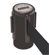 AARCO HBK-10BK Form-A-Line System Crowd Control Stanchion 40"H with 10' Black Retractable Belt - Black Finish