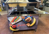 Jean's RS JRS BREAKFAST CART Custom Stainless Steel Ice-Cooled Take Away Cafe Cart with Slanted 3-Slot Overshelf