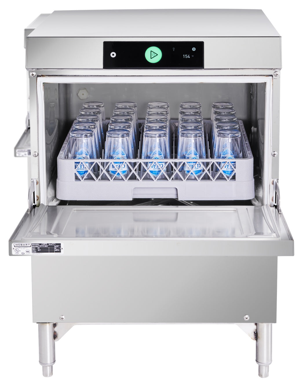 Hobart LXGNPR-2 Advansys Chemical Sanitizing Low Temp Undercounter Glasswasher with PuriRinse - 38 Racks/Hour Capacity - 120v
