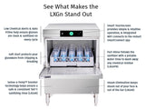 Hobart LXGNPR-2 Advansys Chemical Sanitizing Low Temp Undercounter Glasswasher with PuriRinse - 38 Racks/Hour Capacity - 120v