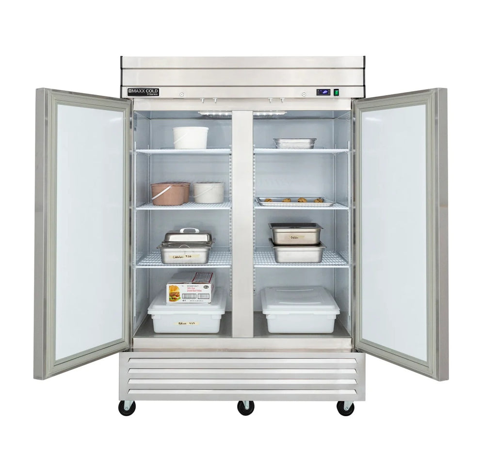 Maxx Cold MVF-49FDHC V-Series 2-Section 2 Solid Swing Door Freezer 54" - 42 cu. ft. - 115v