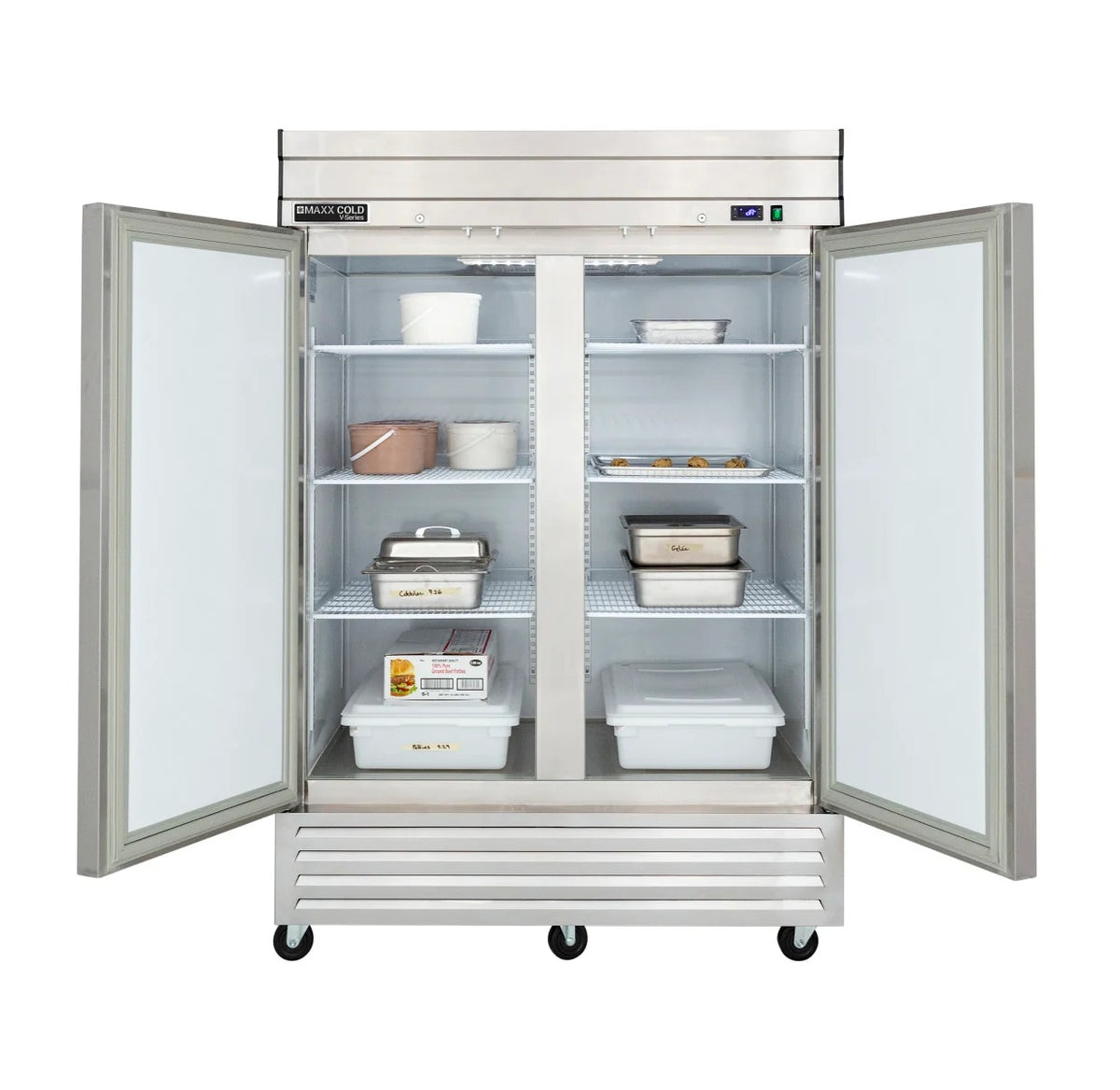Maxx Cold MVF-49FDHC V-Series 2-Section 2 Solid Swing Door Freezer 54" - 42 cu. ft. - 115v