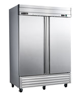 Maxx Cold MVR-49FDHC V-Series 2-Section 2 Solid Swing Door Reach-In Refrigerator 54" - 42 cu. ft. - 115v