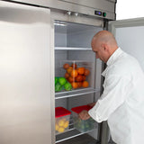 Maxx Cold MVR-49FDHC V-Series 2-Section 2 Solid Swing Door Reach-In Refrigerator 54" - 42 cu. ft. - 115v