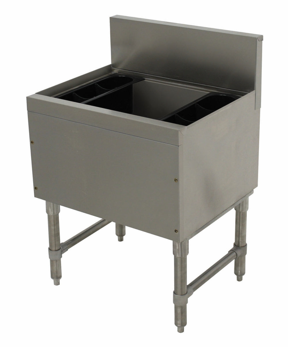Advance Tabco PRI-19-36-10 Prestige Stainless Steel Ice Chest / Underbar Ice Bin with 10-Circuit Cold Plate and Backsplash 20"F/B x 36"W - 108 lb./capacity